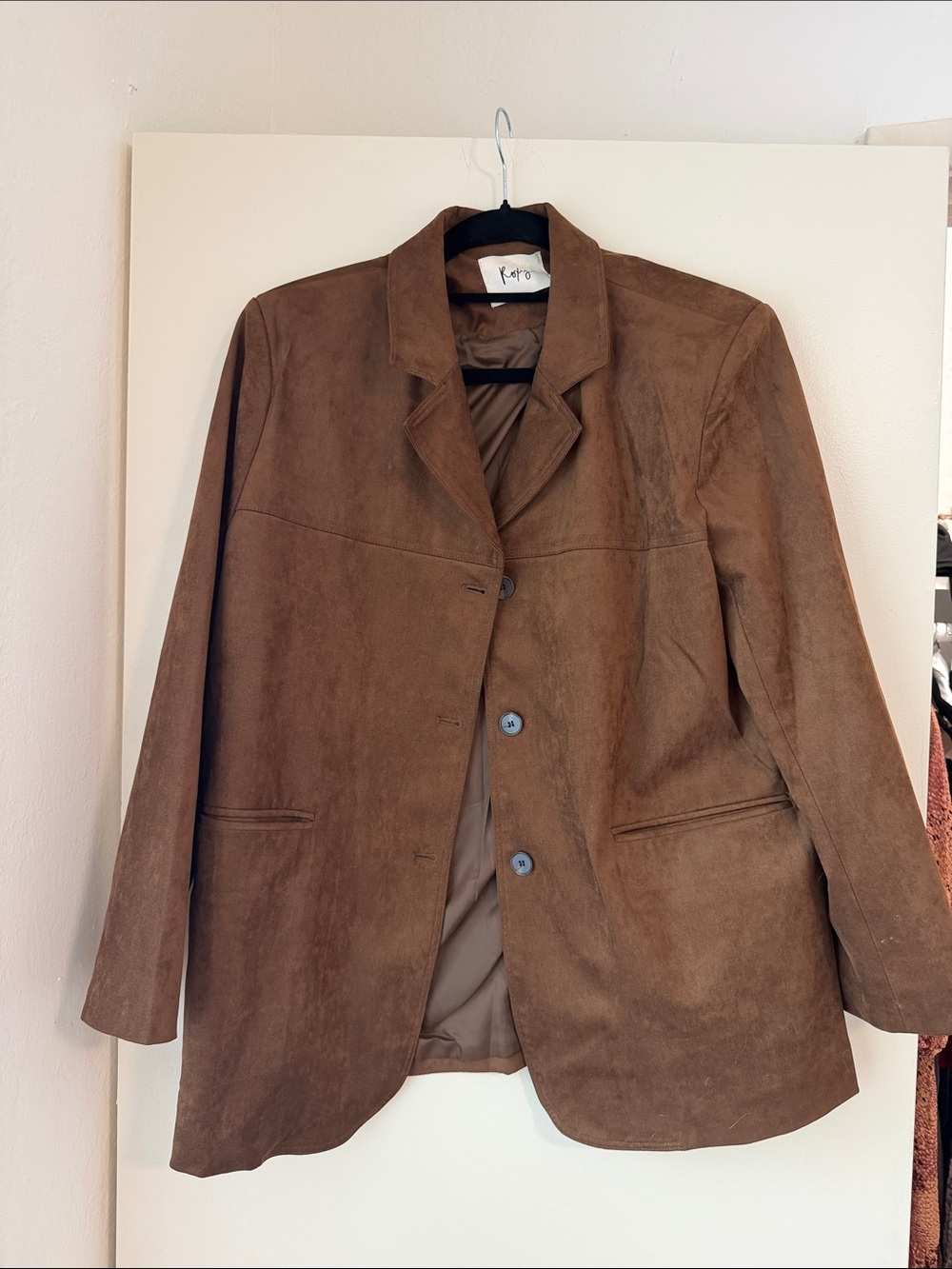 Brown Suede Women's Blazer Jacket